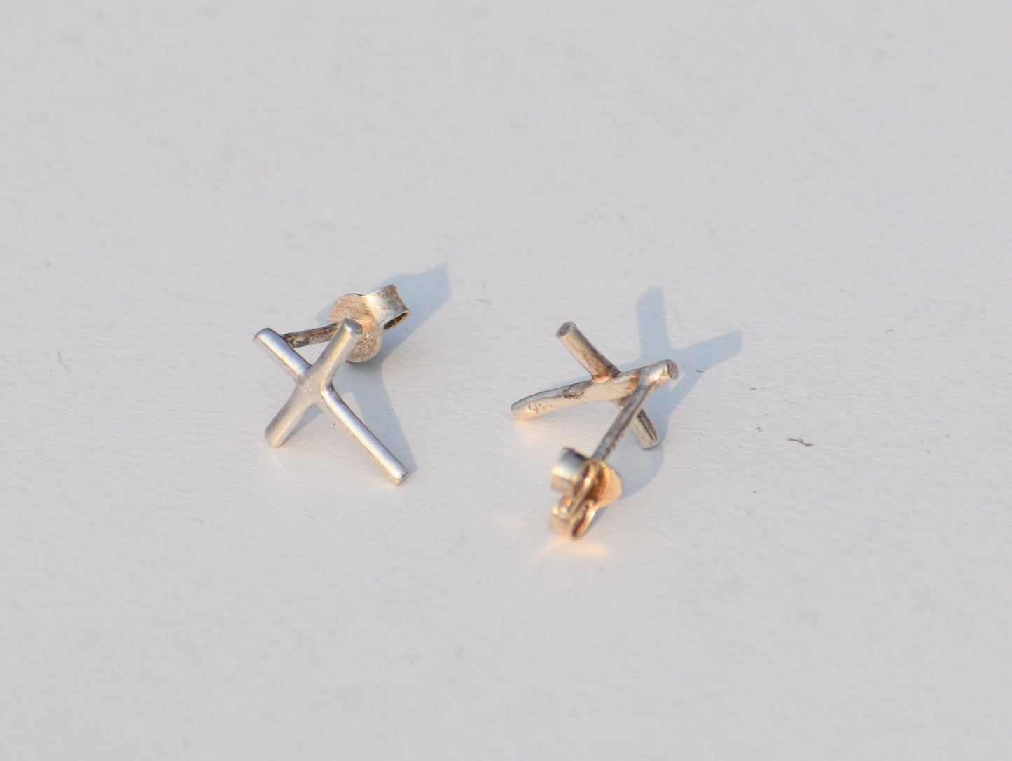 Christian Symbol Earrings, 925 Sterling Silver Earrings Studs, Dainty Studs, Boho Jewelry, Prayer Studs, Gift For Her, Silver Unique Studs