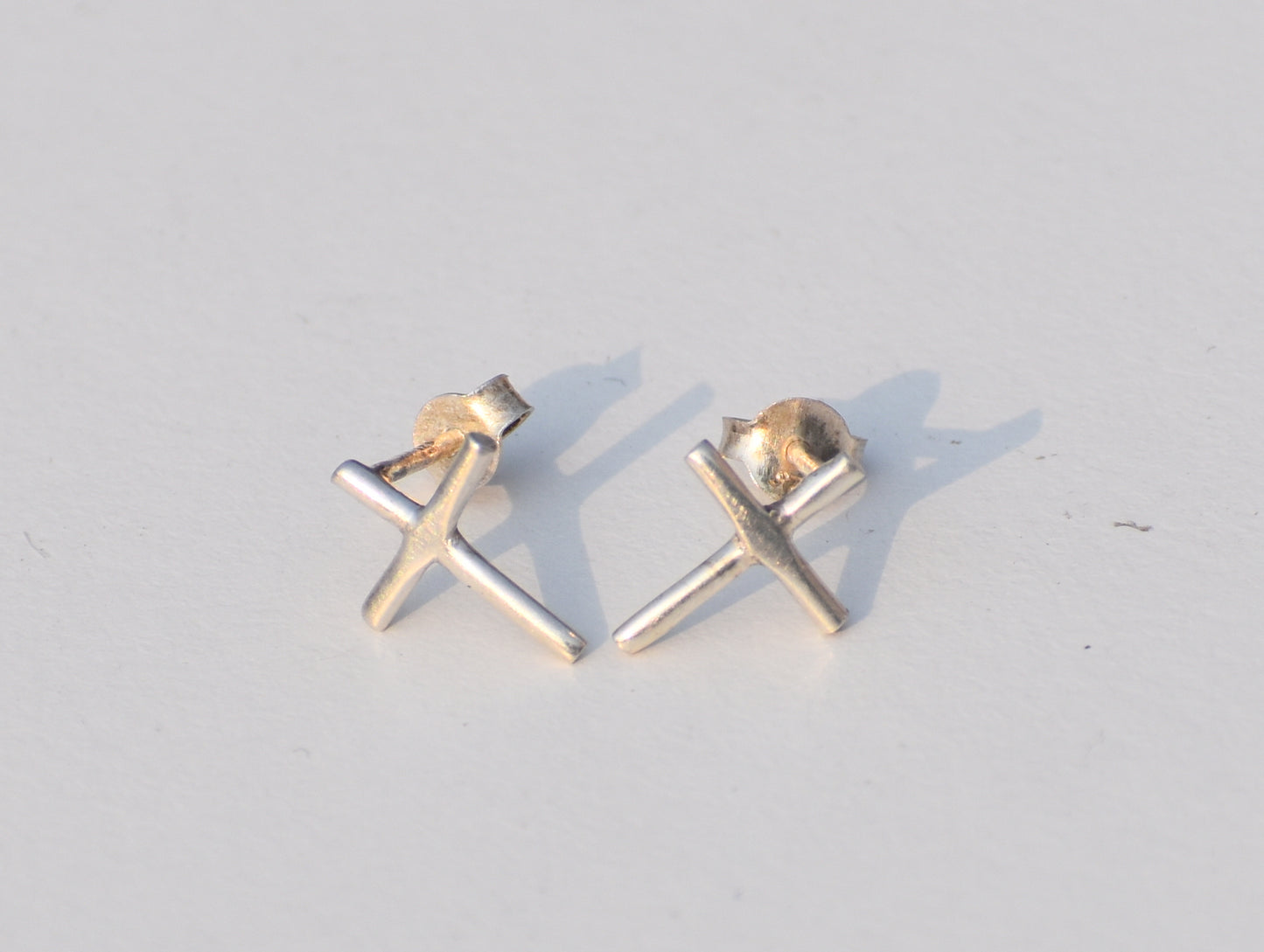 Christian Symbol Earrings, 925 Sterling Silver Earrings Studs, Dainty Studs, Boho Jewelry, Prayer Studs, Gift For Her, Silver Unique Studs