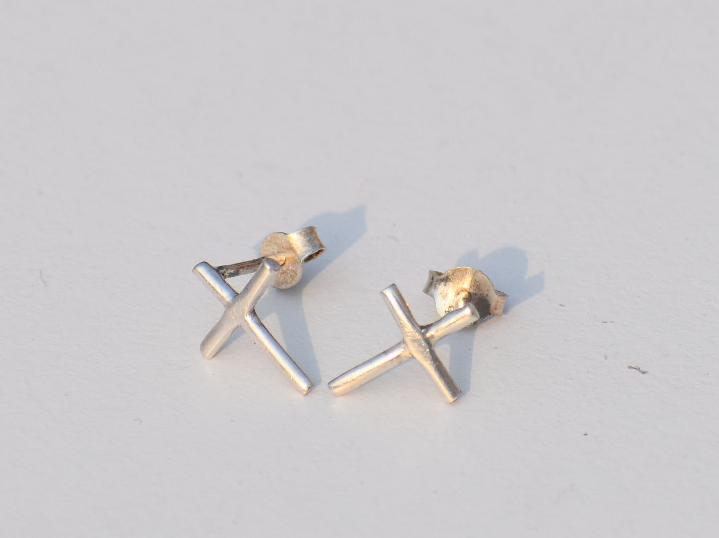 Christian Symbol Earrings, 925 Sterling Silver Earrings Studs, Dainty Studs, Boho Jewelry, Prayer Studs, Gift For Her, Silver Unique Studs
