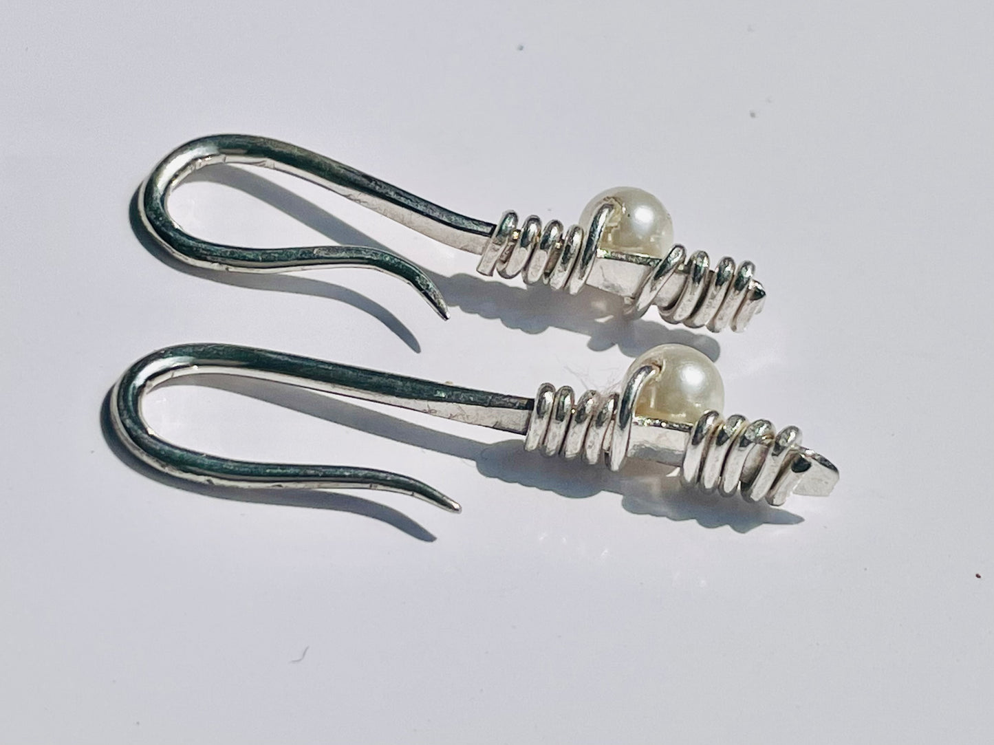 Earrings, Studs, Silver Earrings, Pearl Earrings, Wire Hoop Earrings, Gemstone Earrings, Silver Hoop Earrings, 925 Silver Handmade Earrings