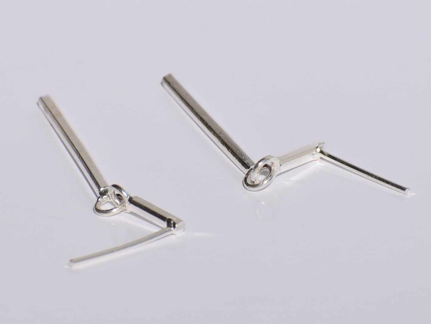 Bar Earrings, Sterling Silver Dangled Earrings, Boho Jewelry, Hammered Bar Jewelry, Slim Minimalist Silver Earrings, Straight Line Earring