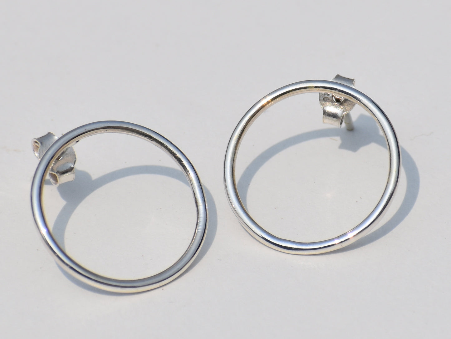 Delegate Hollow Circle Earrings, Sterling Silver Earrings, Geometric Earrings, Statement Earrings, Wedding Gift, Women's Earring, Earrings