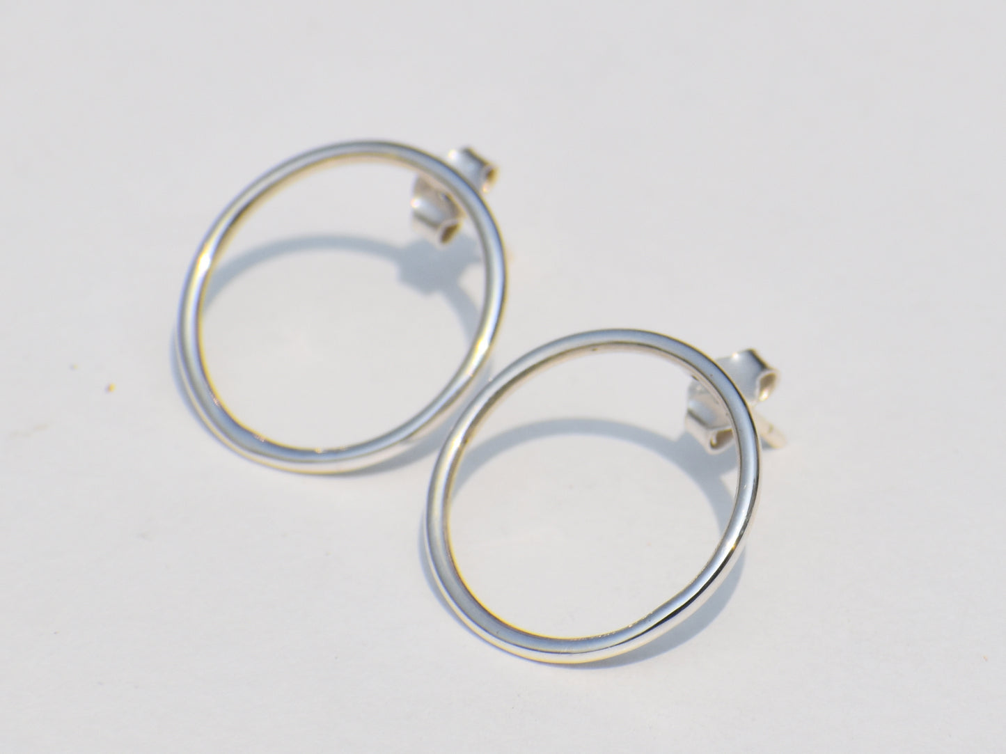 Delegate Hollow Circle Earrings, Sterling Silver Earrings, Geometric Earrings, Statement Earrings, Wedding Gift, Women's Earring, Earrings