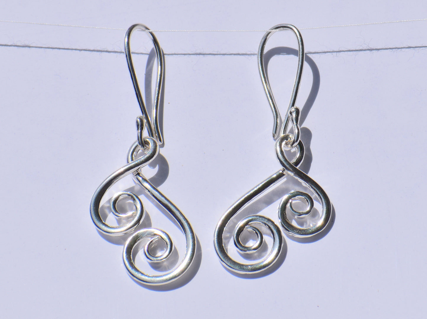 Silver Spiral Earrings, Handmade Earrings, Silver Dangled Earrings, Boho Jewelry, Statement Jewelry, Anniversary Gift, Accessories For Women
