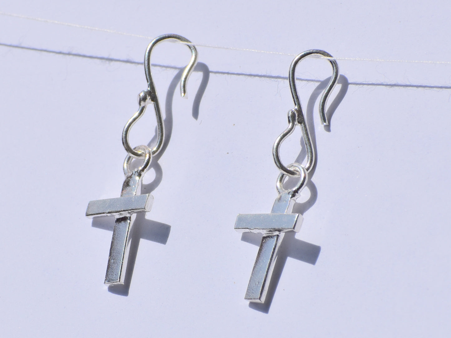 Gothic Dangled Earrings, Silver Christ Symbol Earrings, Handmade Earrings, Unisex Jewelry, Gift For Her, Anniversary Gift, Gift For Everyone