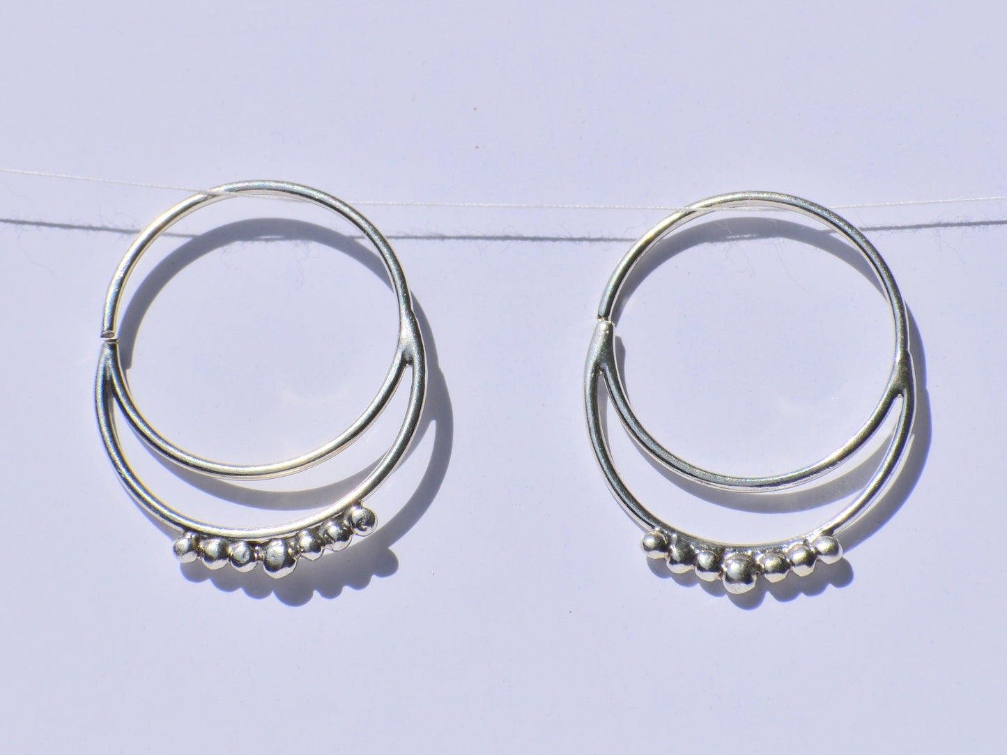 Silver Hoop Earrings, Silver Wire Hoop Earrings, 925 Sterling Silver Earrings, Earlope Earrings, Circle Earrings, Boho Jewelry, Gift For Her