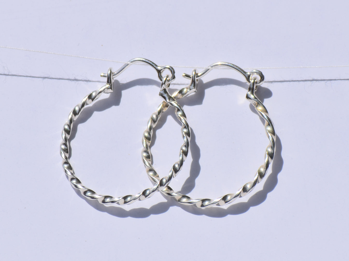 Silver Curly Earrings, Silver Hoop Earrings, Handmade Earrings, 925 Sterling Silver Earrings, Silver Twist Wire Earrings, Women Accessories