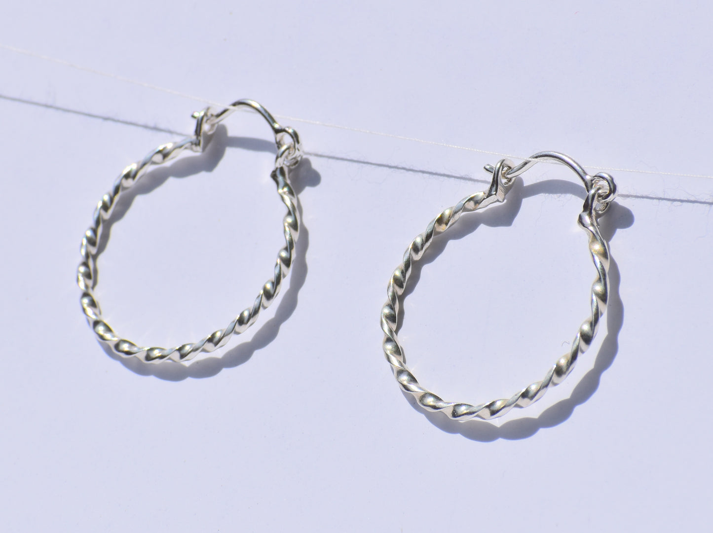 Silver Curly Earrings, Silver Hoop Earrings, Handmade Earrings, 925 Sterling Silver Earrings, Silver Twist Wire Earrings, Women Accessories