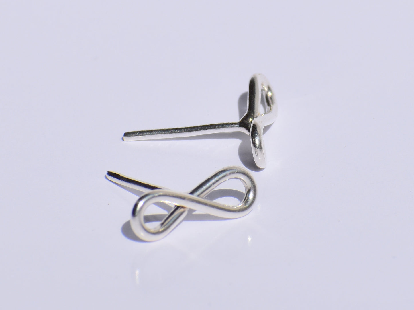 Infinity Studs Earrings, 925 Sterling Silver Studs Earrings, Handmade Earrings, Minimalist Studs Earrings, Wedding Gift, Geometric Earrings