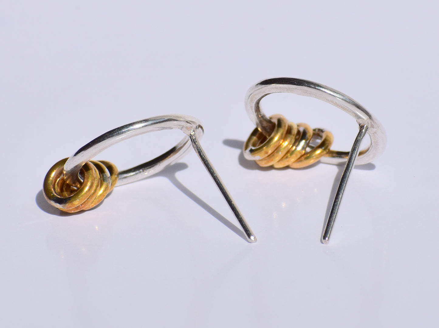 Silver Hollow Circle Studs Earrings, Hammered Ring Studs Earrings, Brass Rings In Silver Ring Earrings, Metal Fusion Ring, Women Accessories