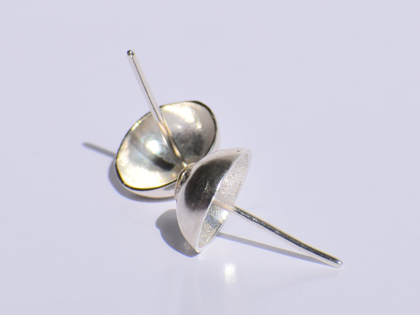 Heart Studs Earrings, Silver Studs Earrings, Silver Sphere Studs, Brass Heart On Silver, Handmade Studs, Sterling Silver Jewelry, Women Gift