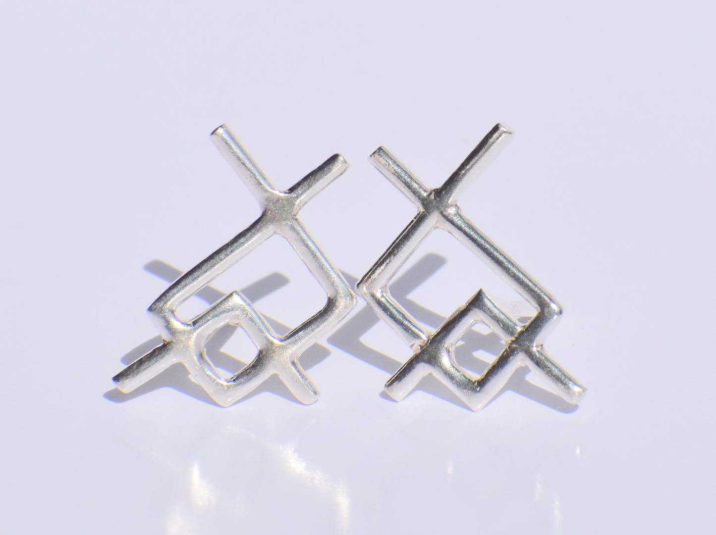 Silver Studs Earrings, Silver Avant Garde Style Earrings, Push Back Closure Earrings, Modern Earrings, Silver Studs, Wedding Gift, Gift Her