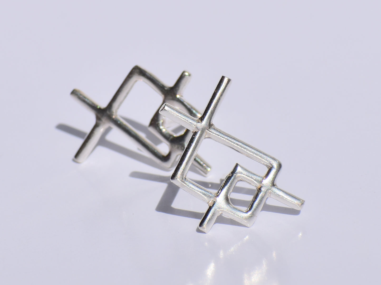 Silver Studs Earrings, Silver Avant Garde Style Earrings, Push Back Closure Earrings, Modern Earrings, Silver Studs, Wedding Gift, Gift Her