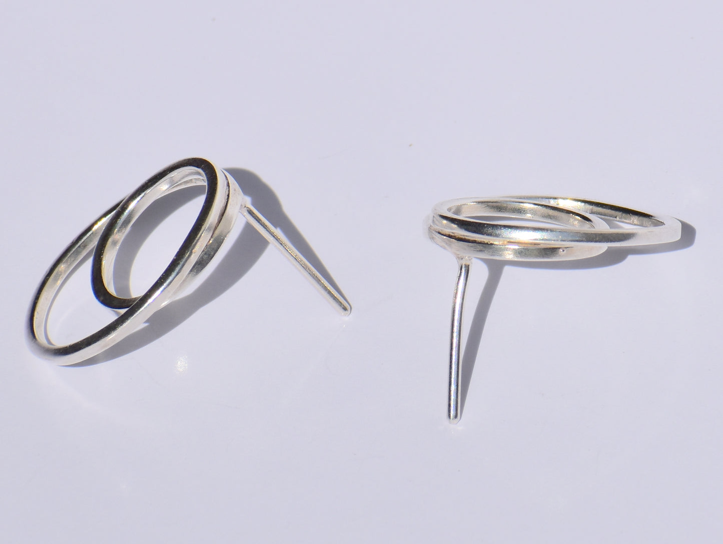 Silver Circle Studs Earrings, Hollow Circle Studs Earrings, 925 Sterling Silver Studs Earrings, Anniversary Gift, Minimalist Women Earrings