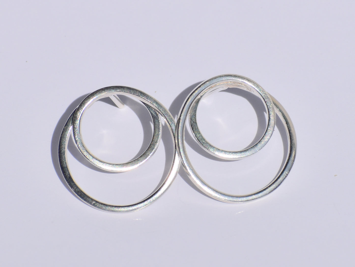 Silver Circle Studs Earrings, Hollow Circle Studs Earrings, 925 Sterling Silver Studs Earrings, Anniversary Gift, Minimalist Women Earrings