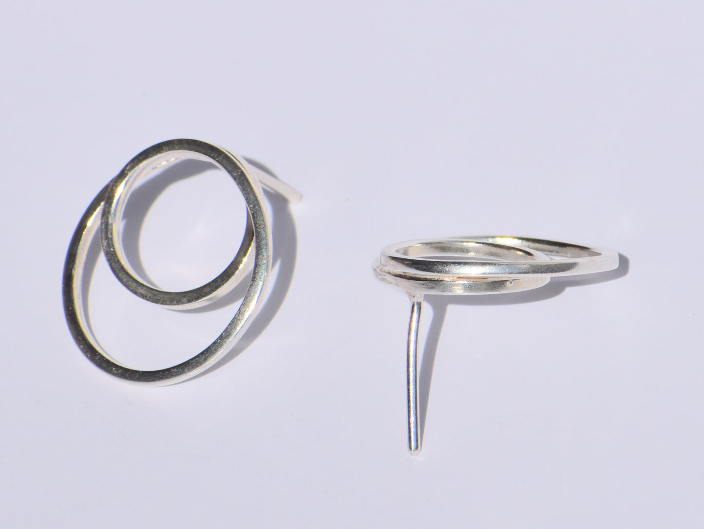 Silver Circle Studs Earrings, Hollow Circle Studs Earrings, 925 Sterling Silver Studs Earrings, Anniversary Gift, Minimalist Women Earrings