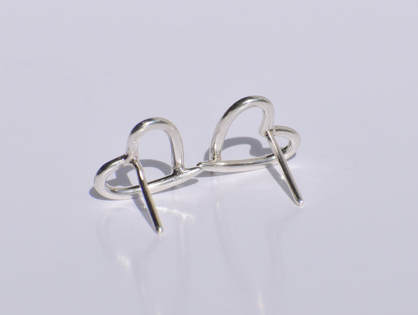 Silver Heart Studs Earrings, Hollow Heart Studs Earrings, Handmade Jewelry, 925 Sterling Silver Jewelry, Easter's Gift, Valentine's Day Gift