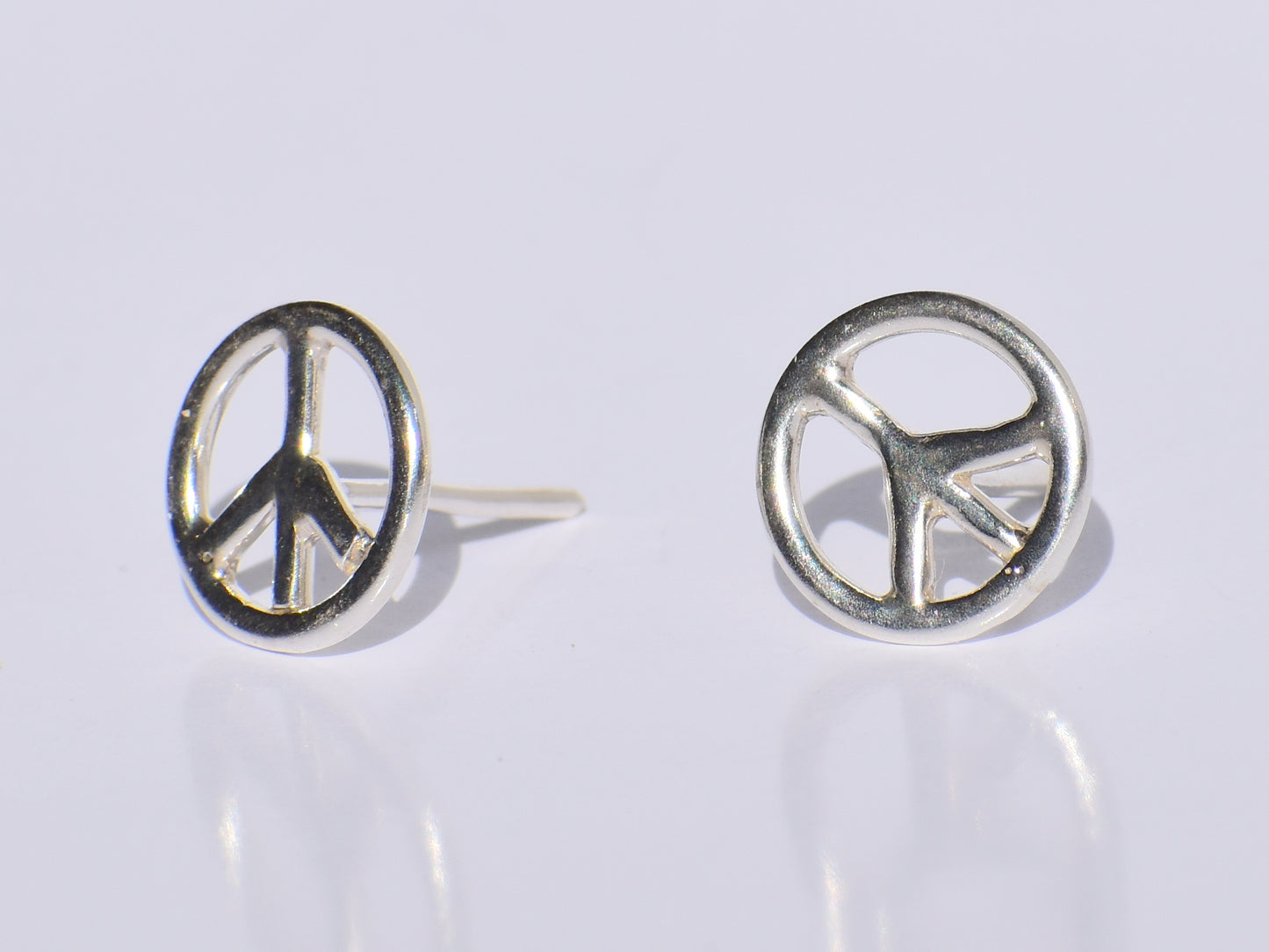Peace Studs Earrings, Silver Symbol Studs Earrings, Meditation Jewelry, 925 Sterling Silver Studs Earrings, Minimalist Jewelry, Gift For Her