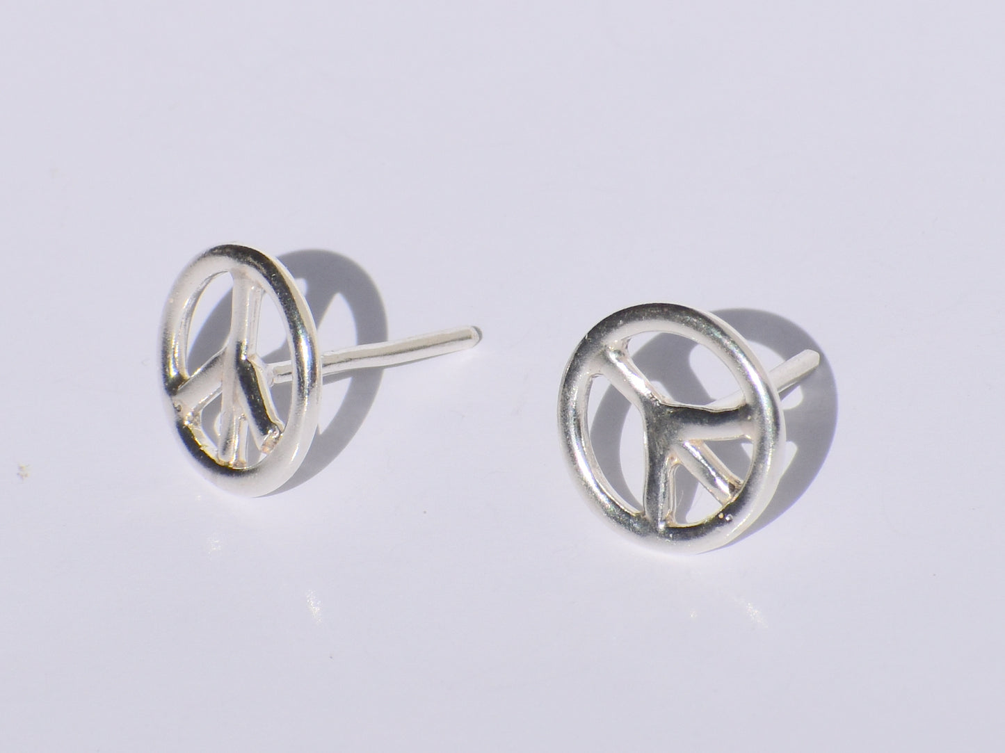 Peace Studs Earrings, Silver Symbol Studs Earrings, Meditation Jewelry, 925 Sterling Silver Studs Earrings, Minimalist Jewelry, Gift For Her