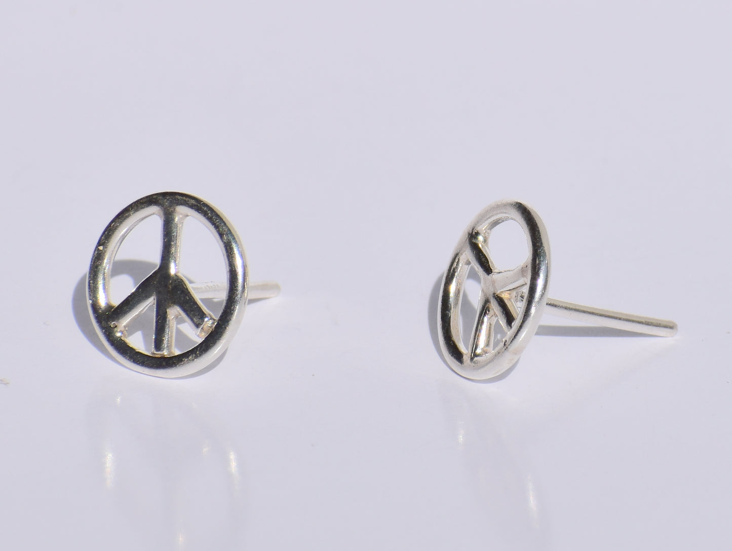 Peace Studs Earrings, Silver Symbol Studs Earrings, Meditation Jewelry, 925 Sterling Silver Studs Earrings, Minimalist Jewelry, Gift For Her