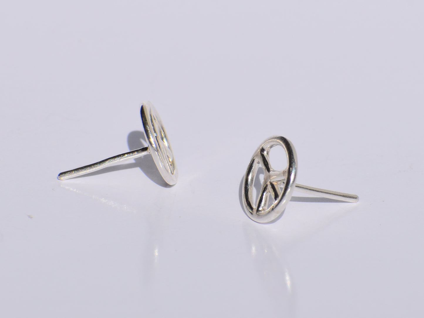 Peace Studs Earrings, Silver Symbol Studs Earrings, Meditation Jewelry, 925 Sterling Silver Studs Earrings, Minimalist Jewelry, Gift For Her
