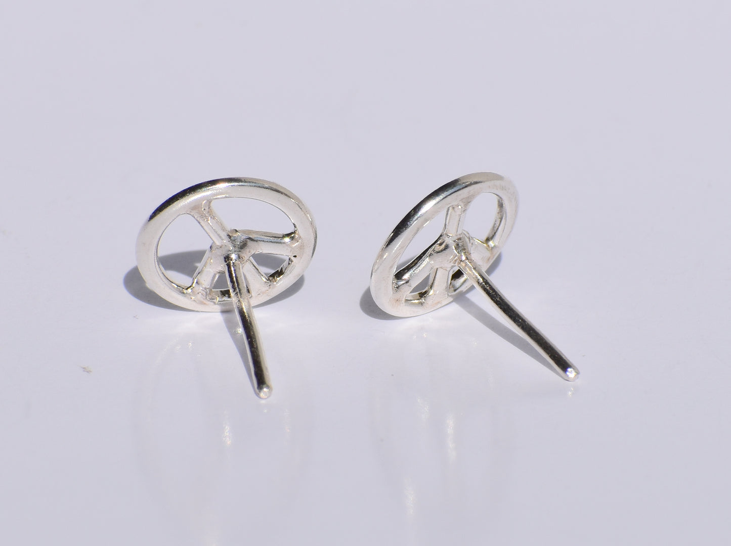 Peace Studs Earrings, Silver Symbol Studs Earrings, Meditation Jewelry, 925 Sterling Silver Studs Earrings, Minimalist Jewelry, Gift For Her
