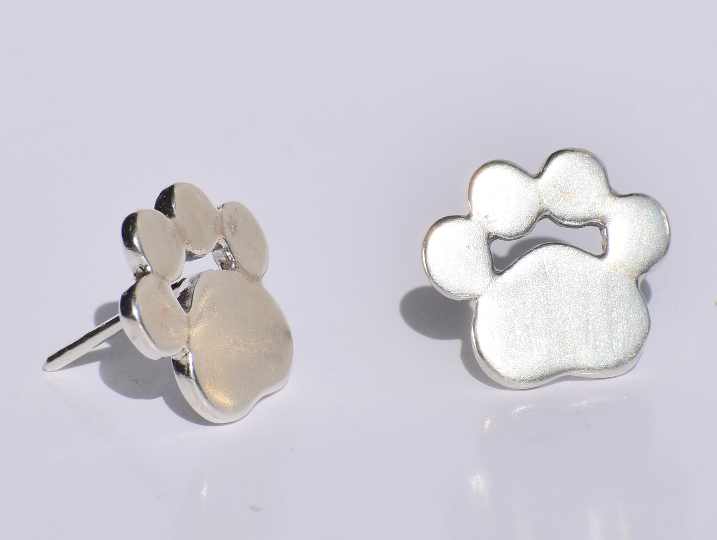 Silver Paw Studs Earrings, Dog Paw Studs Earrings, 925 Sterling Silver Studs Earrings, Handmade Jewellery, Anniversary Gift, Gift For Women
