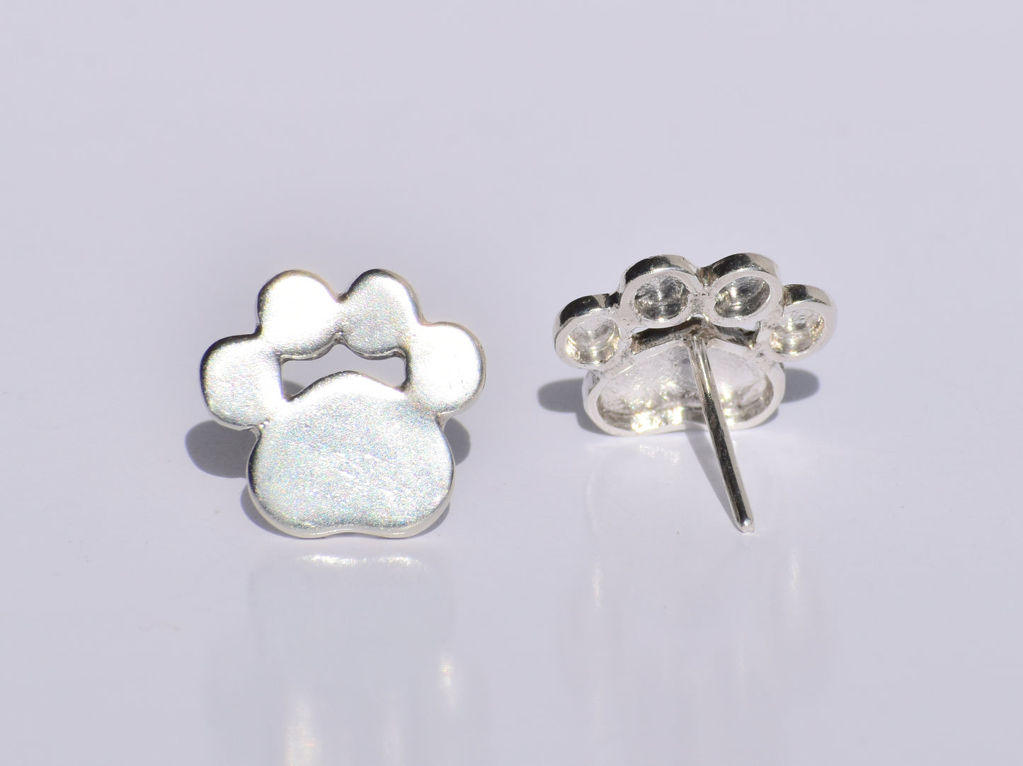 Silver Paw Studs Earrings, Dog Paw Studs Earrings, 925 Sterling Silver Studs Earrings, Handmade Jewellery, Anniversary Gift, Gift For Women