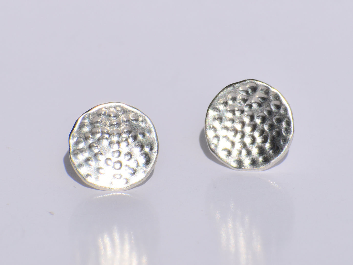 Textured Circle Studs Earrings, Silver Geometric Studs Earrings, Handmade Jewelry, Anniversary Gift, Silver Doted Earrings, Gift For Women
