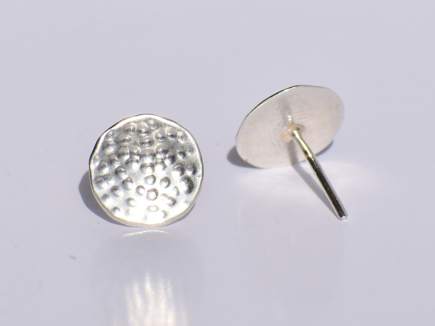 Textured Circle Studs Earrings, Silver Geometric Studs Earrings, Handmade Jewelry, Anniversary Gift, Silver Doted Earrings, Gift For Women