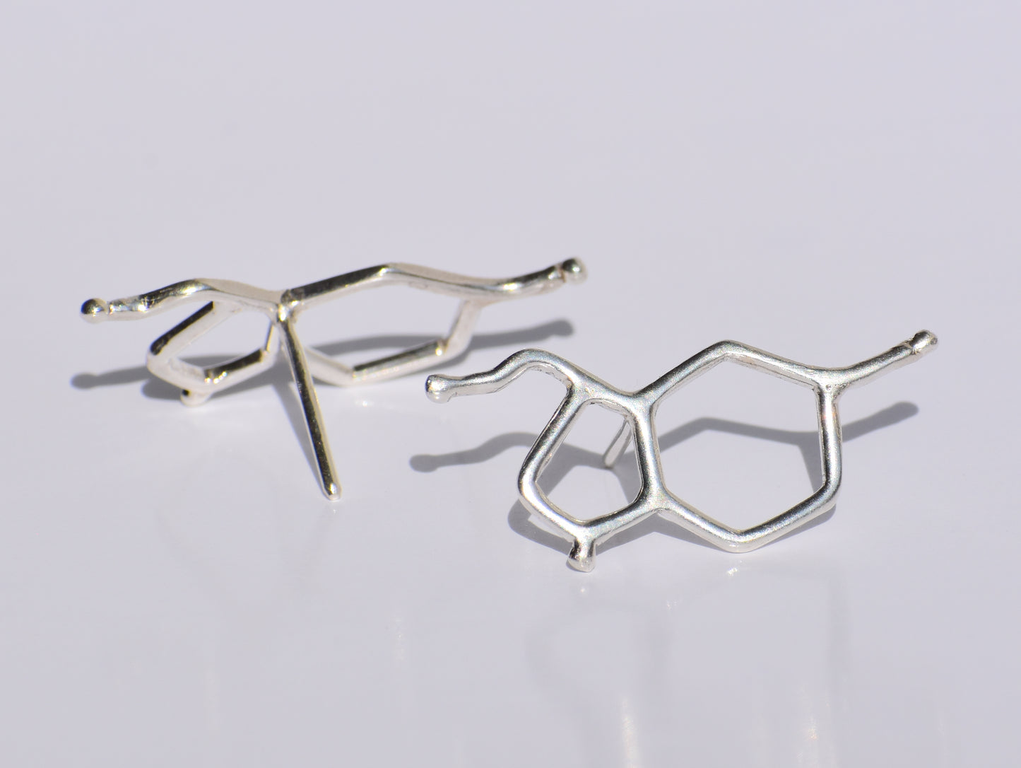 Testosterone Studs Earrings, Silver Geometric Studs Earrings, Handmade Jewelry, 925 Sterling Silver Studs Earrings, Anniversary Gift For Her