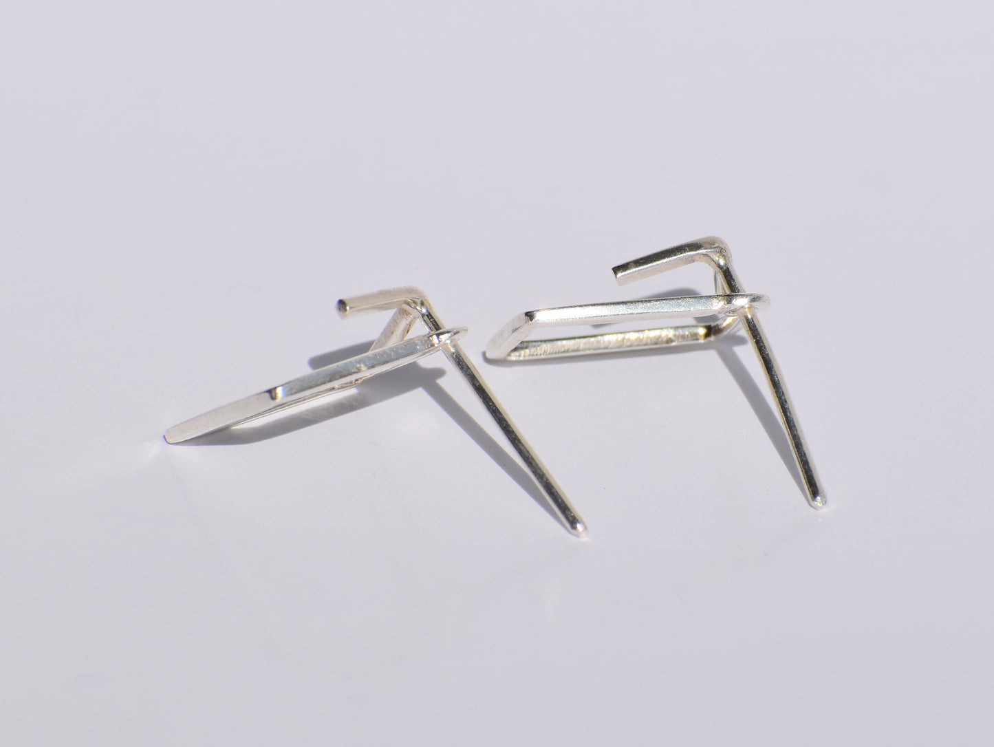 Silver Geometric Studs Earrings, Handmade Jewelry, 925 Sterling Silver, Party Wear Earrings, Customised Earrings, Women Jewelry, Square Stud