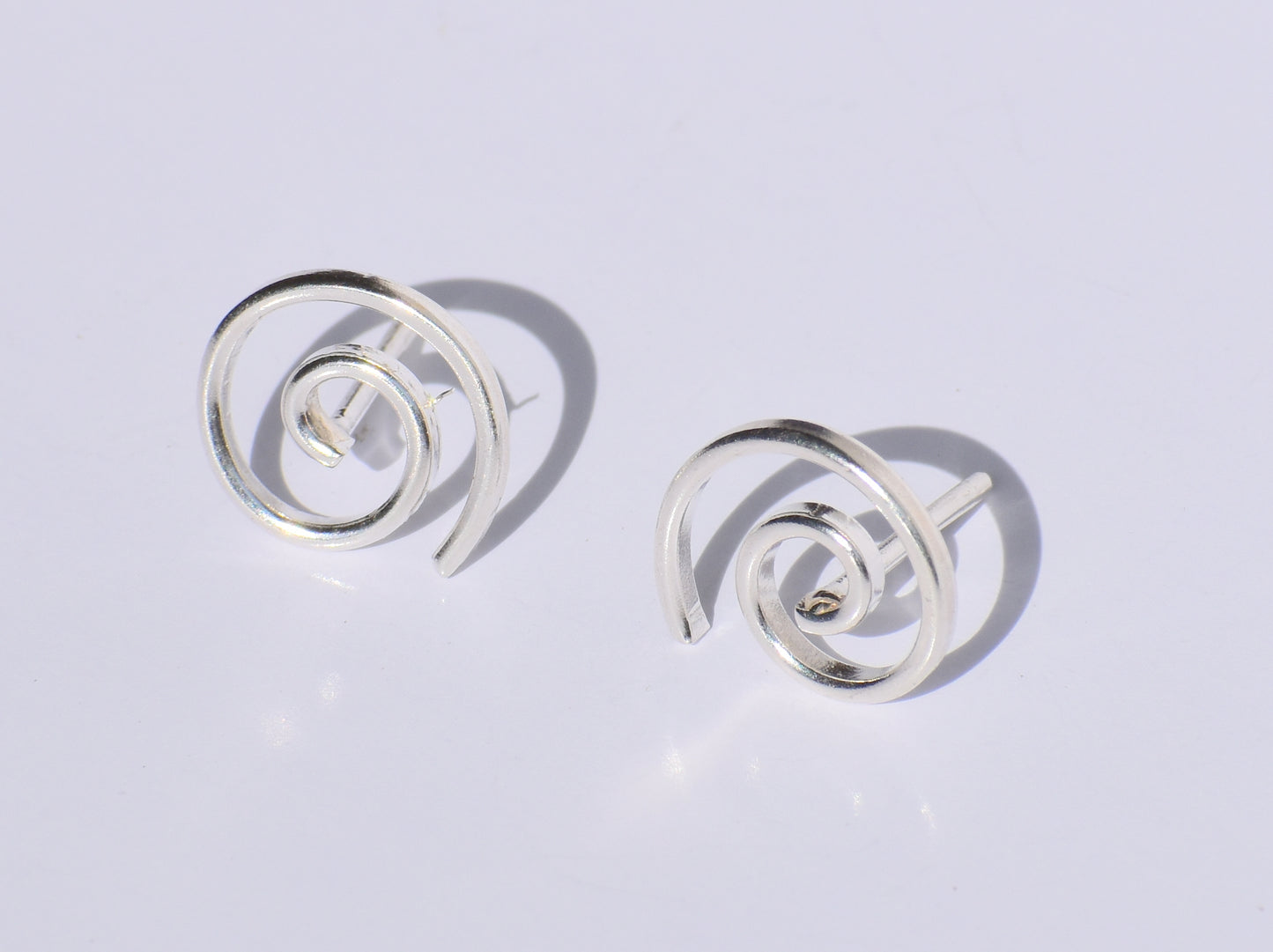 Spiral Studs Earrings, Silver Swing Studs Earrings, Handmade Jewelry, 925 Sterling Silver Earrings, Birthday Gift, Gift For Her, Boho Studs