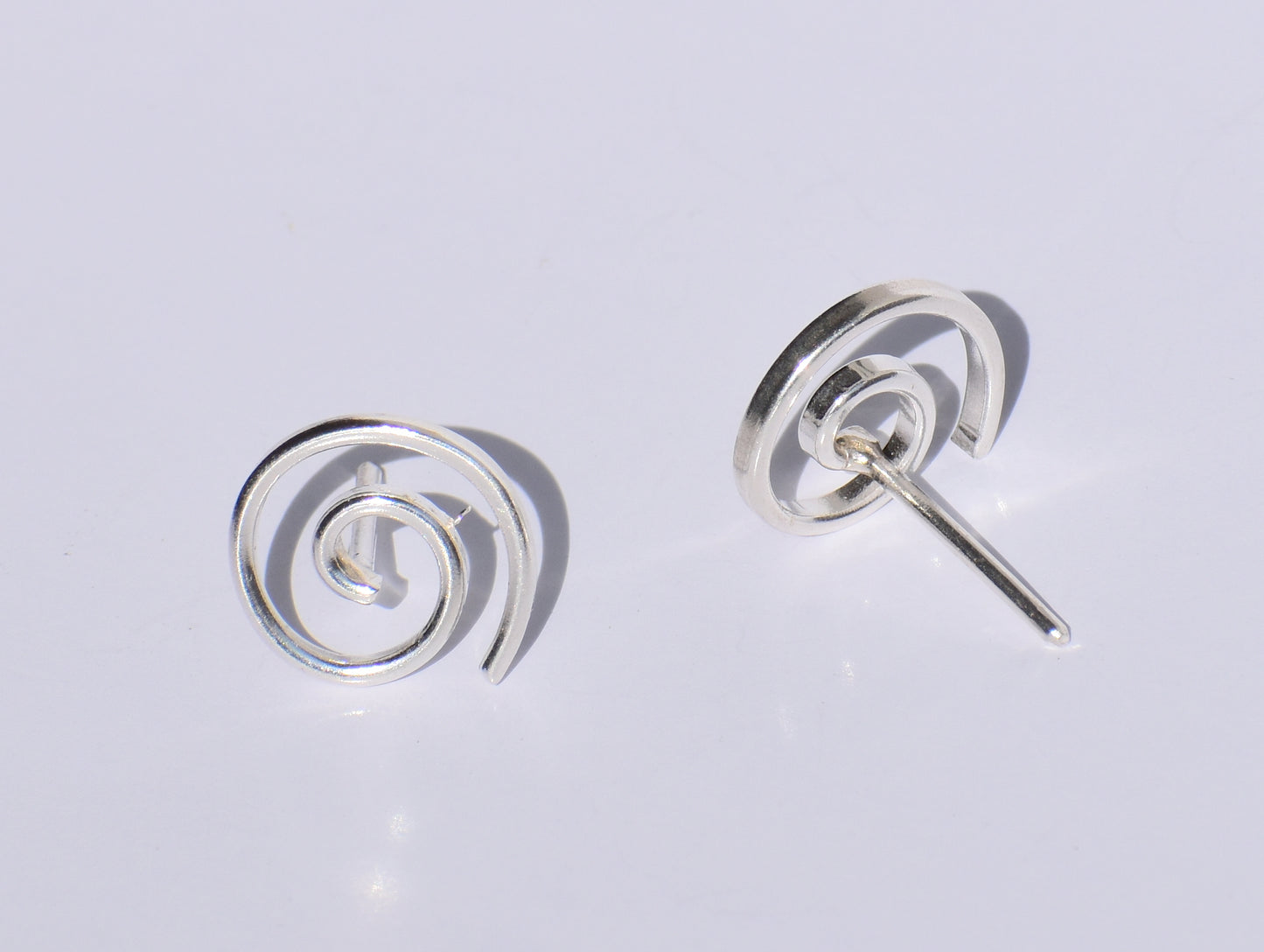 Spiral Studs Earrings, Silver Swing Studs Earrings, Handmade Jewelry, 925 Sterling Silver Earrings, Birthday Gift, Gift For Her, Boho Studs
