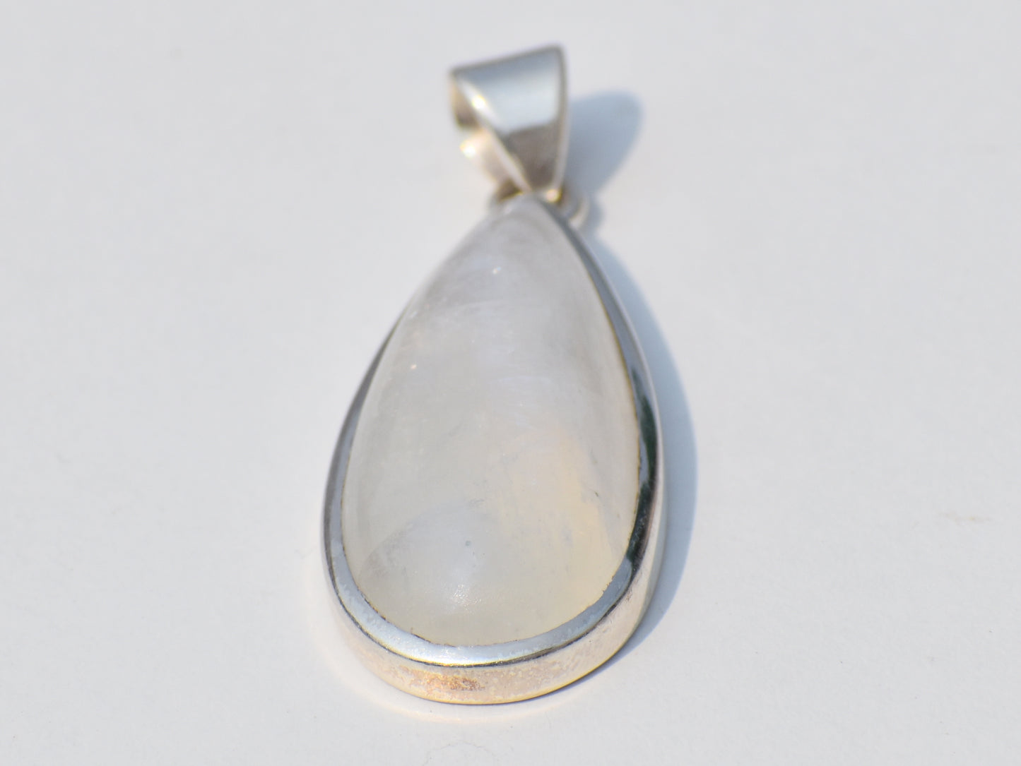 Natural Moonstone Pendant, Pear Shape Moonstone, Blue-Flash Moonstone, Healing Crystal, Bohemian Jewelry, Wedding Jewelry, Pendant For Her