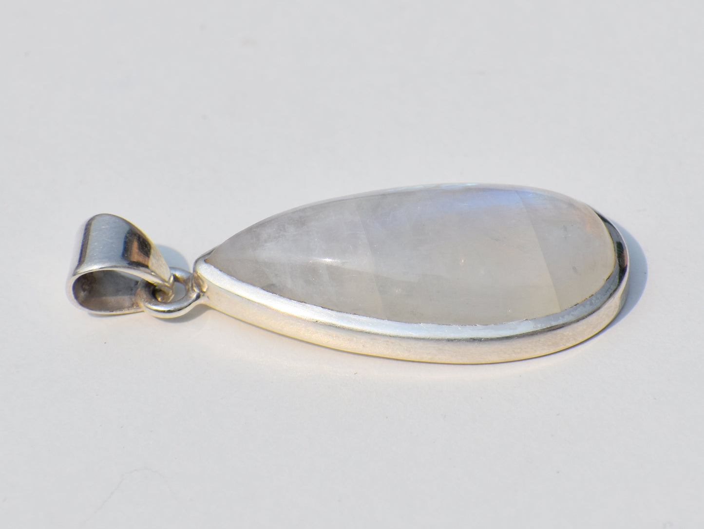 Natural Moonstone Pendant, Pear Shape Moonstone, Blue-Flash Moonstone, Healing Crystal, Bohemian Jewelry, Wedding Jewelry, Pendant For Her