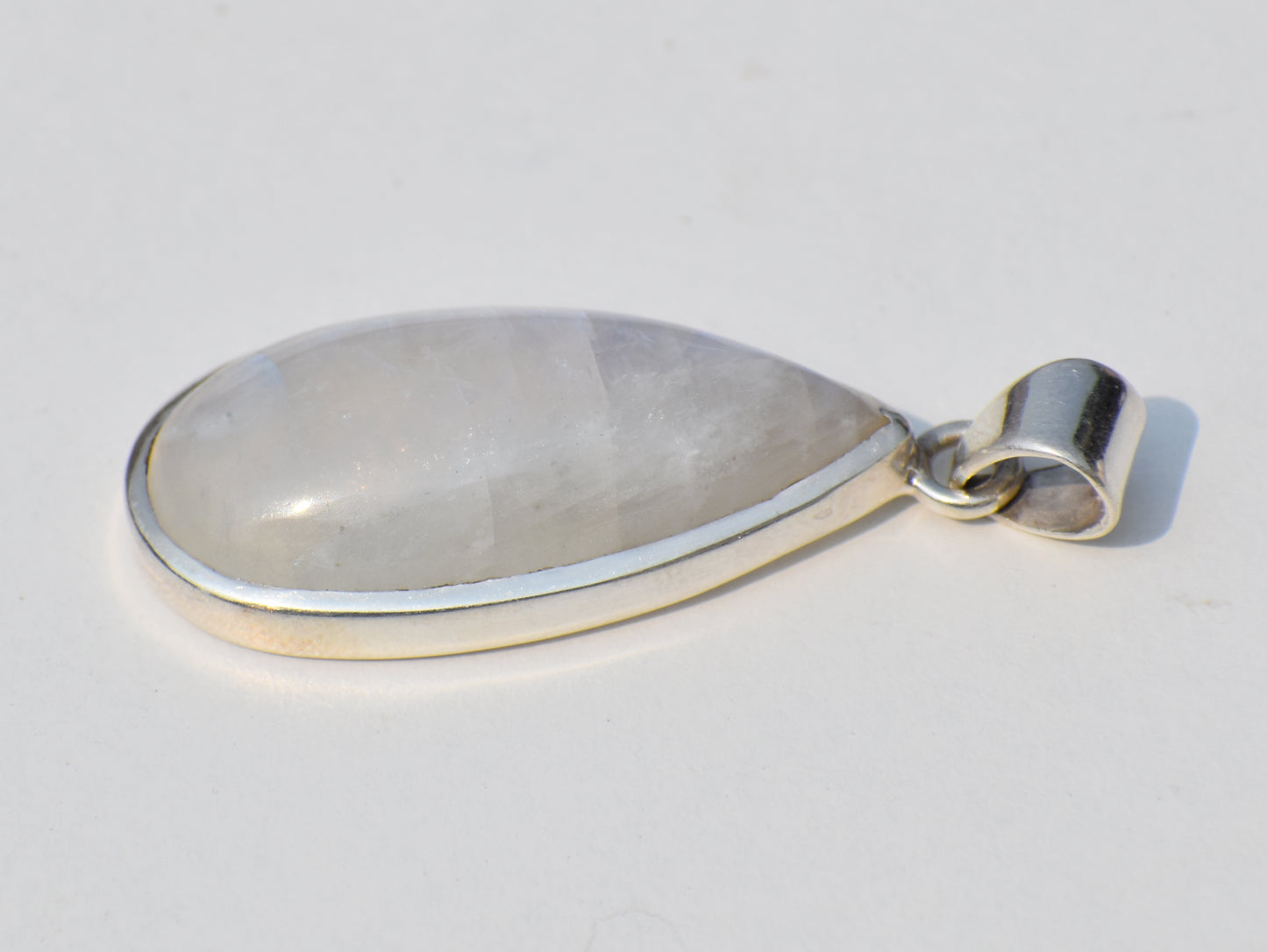 Natural Moonstone Pendant, Pear Shape Moonstone, Blue-Flash Moonstone, Healing Crystal, Bohemian Jewelry, Wedding Jewelry, Pendant For Her