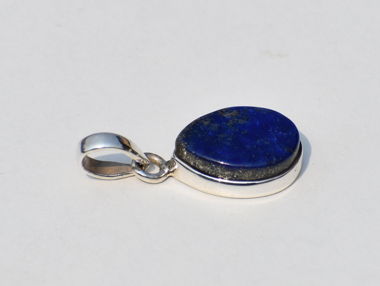 Lapis lazuli Pendant, Natural Lapis Lazuli, Pear Lapis Lazuli, Sterling Silver Pendant, Handmade Ring, Silver Necklace, Statement Jewelry