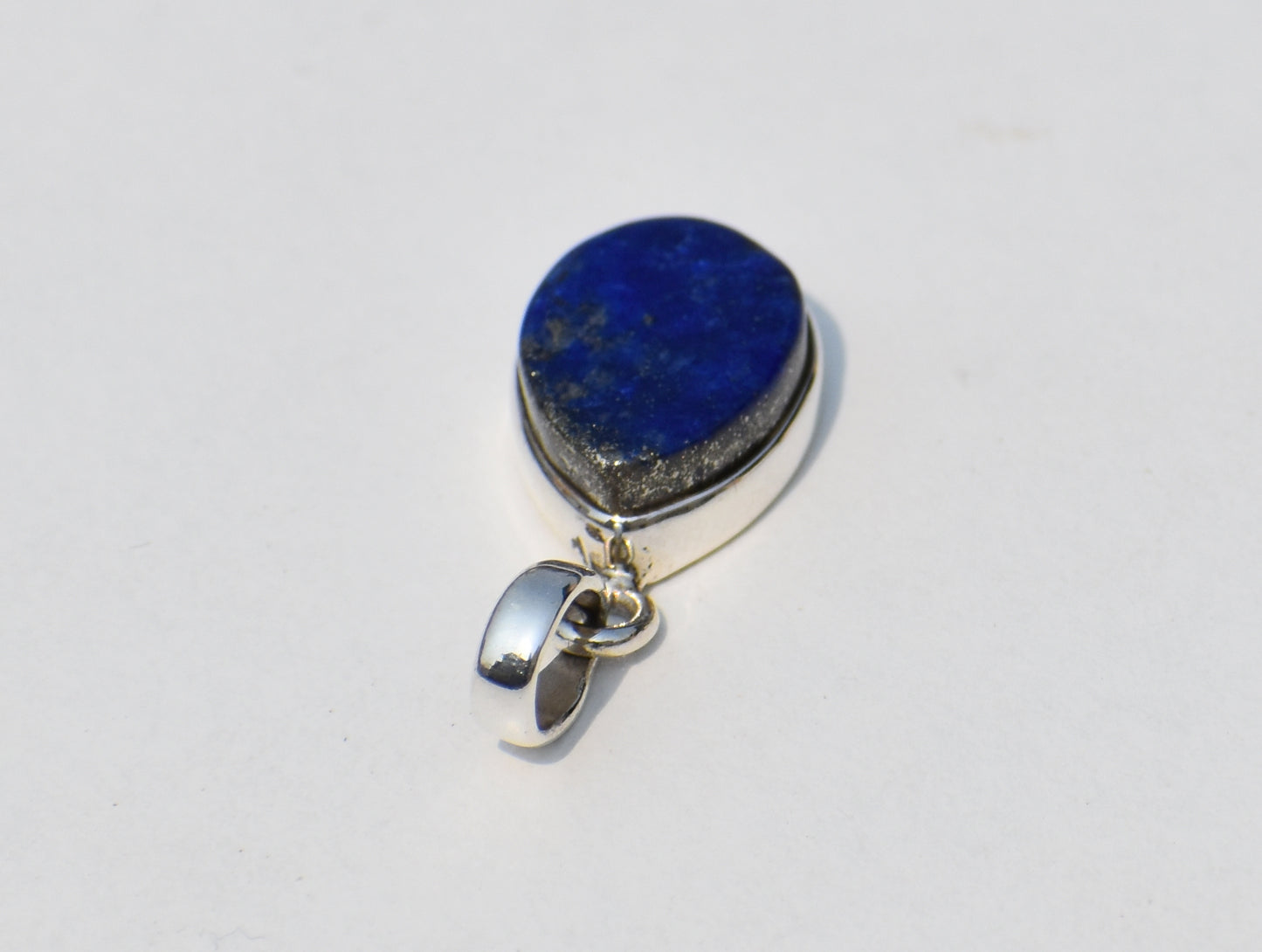 Lapis lazuli Pendant, Natural Lapis Lazuli, Pear Lapis Lazuli, Sterling Silver Pendant, Handmade Ring, Silver Necklace, Statement Jewelry