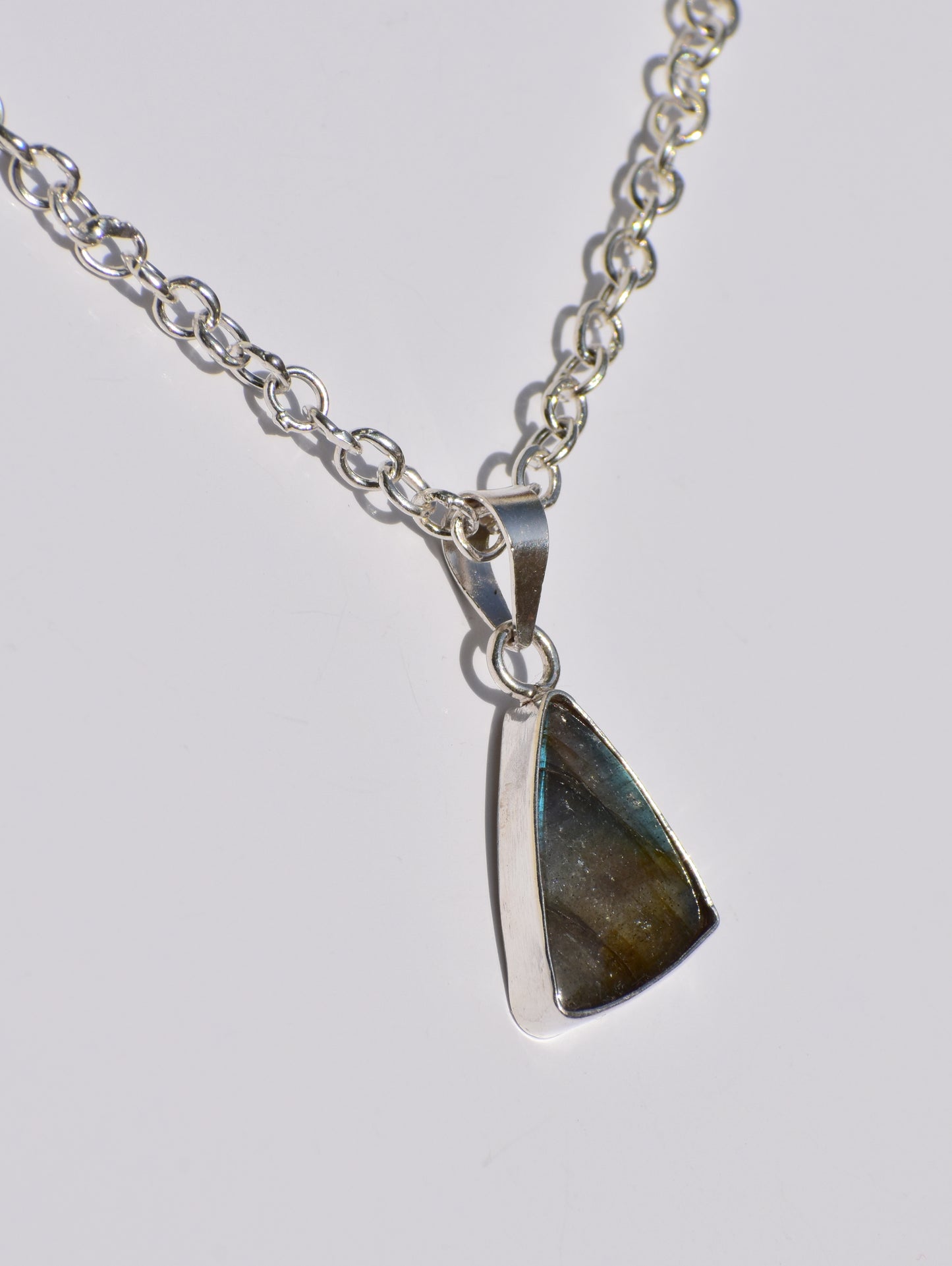 Labradorite Pendant, 925 Sterling Silver Pendant, Silver Necklace, Blue Flame Labradorite Pendant, Unique Shape Pendant, Women Accessories