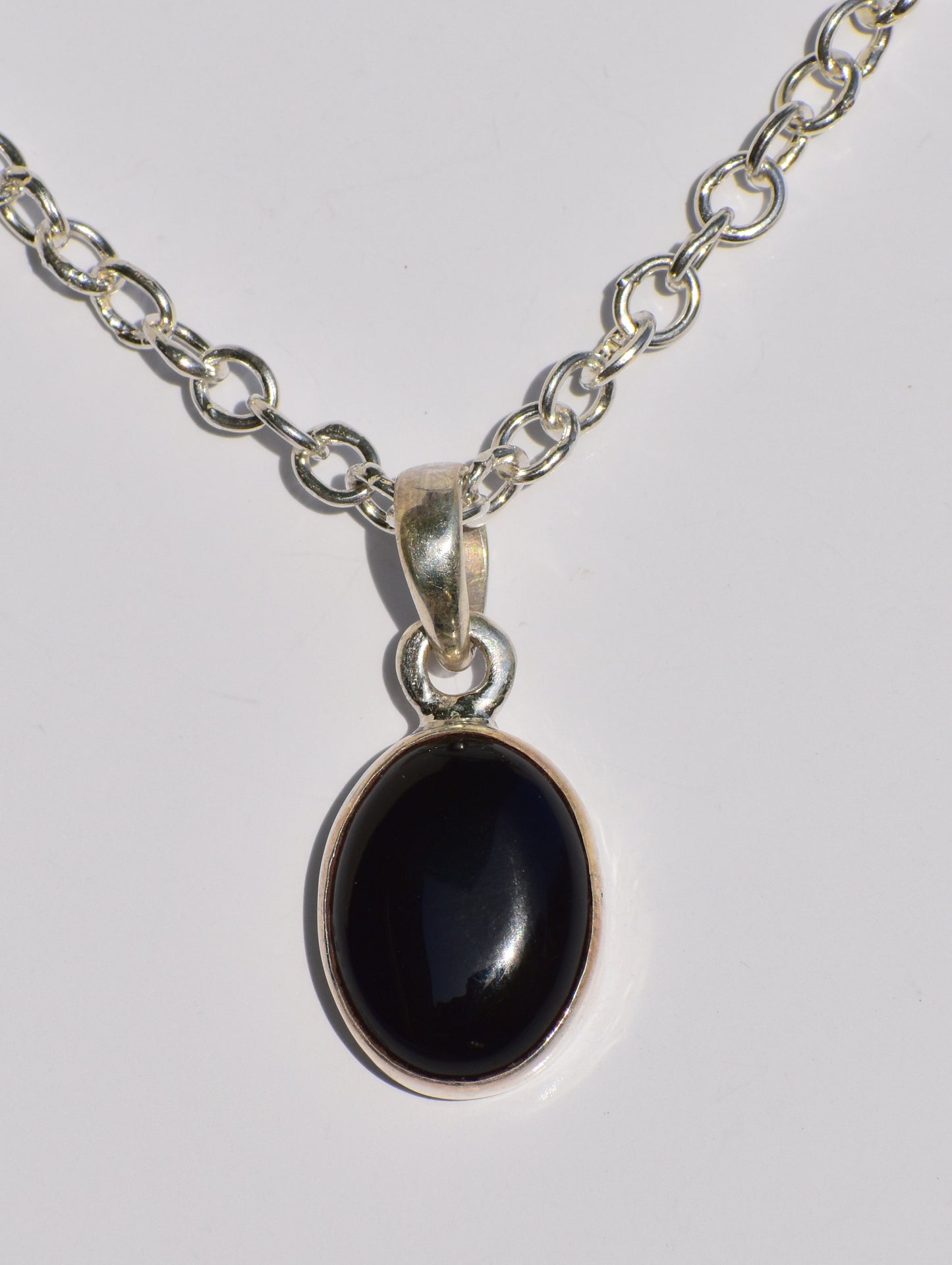 Onyx Pendant, Black Onyx Necklace, 925 Sterling Silver Pendant, Women Accessory, Oval Stone, Solitaire Jewelry, Statement Jewelry, Giftable