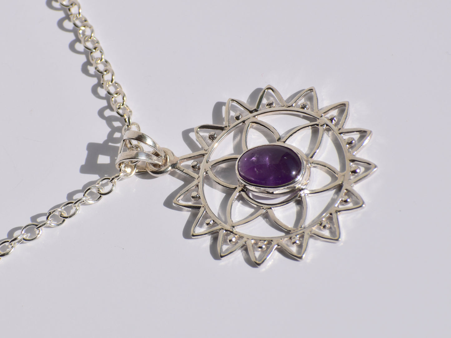 Amethyst Pendant, 925 Sterling Silver Pendant, Handmade Necklace, Oval Stone Necklace, Healing Stone, Purple Stone Jewelry, Women Accessory