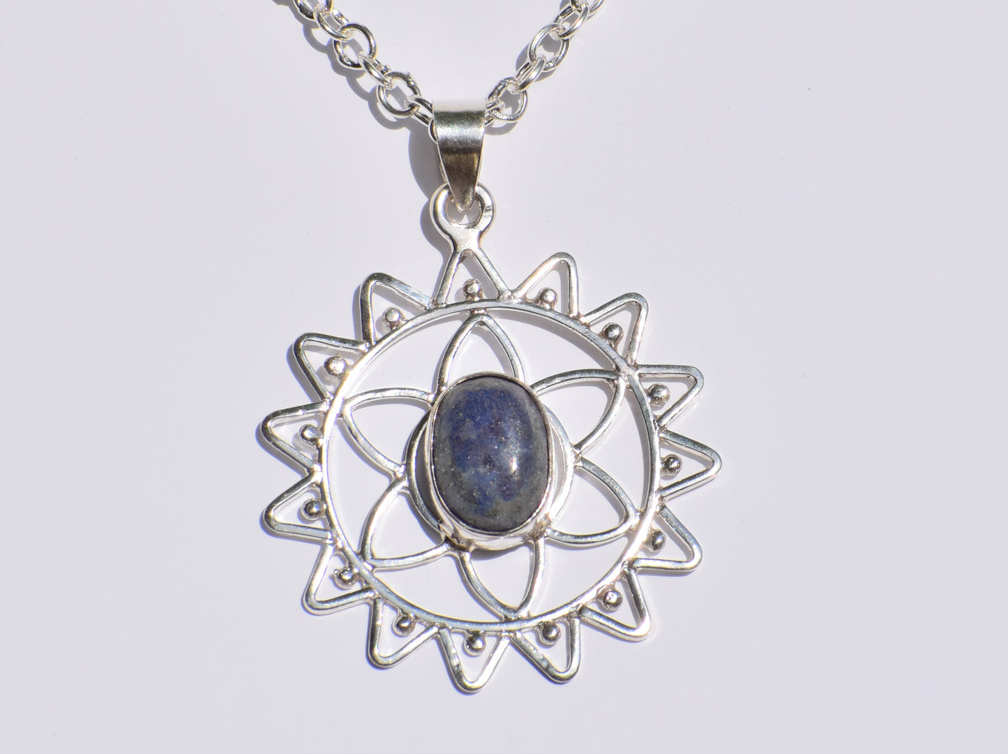Lapis Lazuli Pendant, Oval Lapis Lazuli, Handmade Necklace, 925 Sterling Silver Pendant, Healing Gemstone, Solitaire Jewelry, Gift For Women