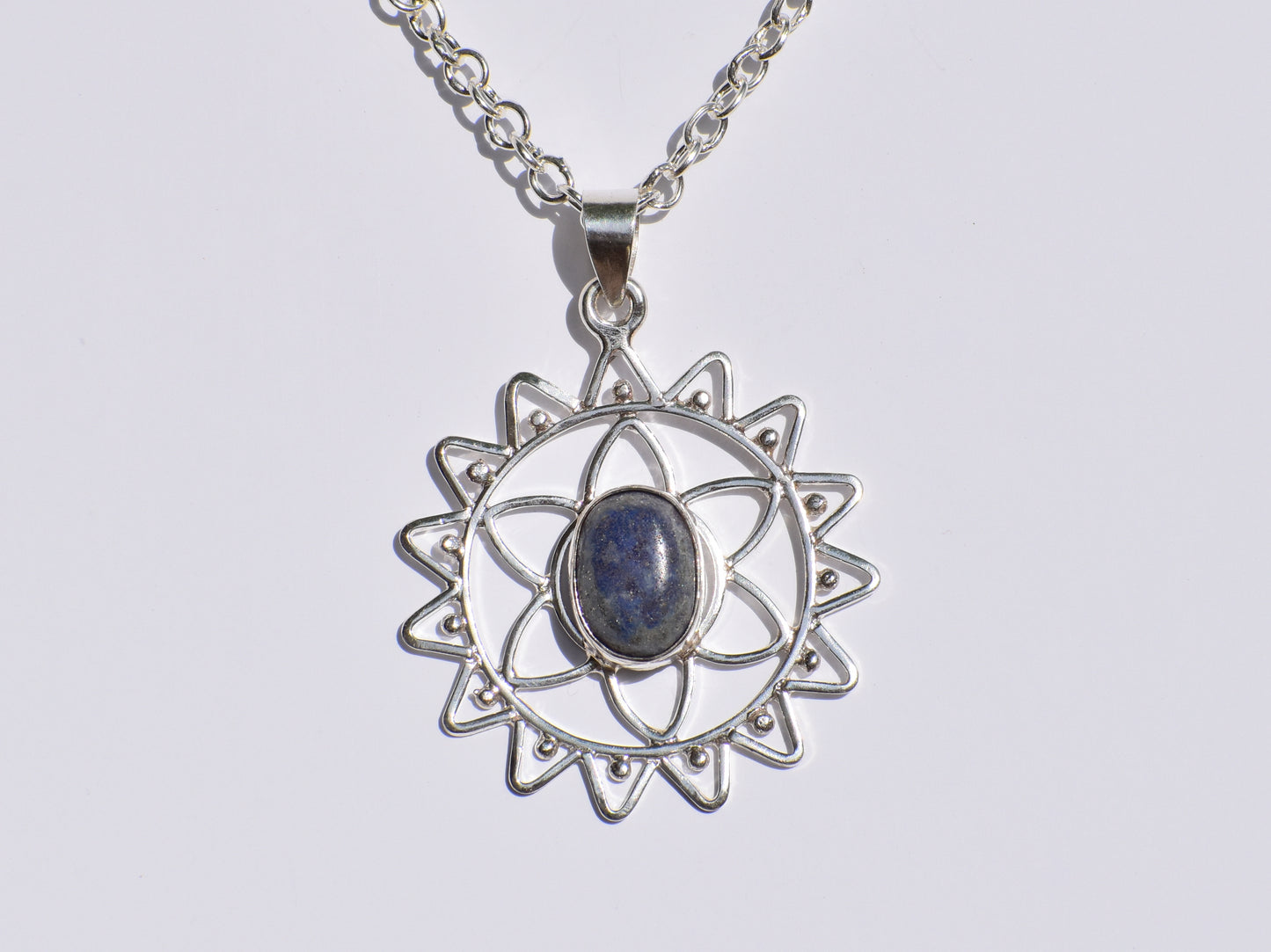 Lapis Lazuli Pendant, Oval Lapis Lazuli, Handmade Necklace, 925 Sterling Silver Pendant, Healing Gemstone, Solitaire Jewelry, Gift For Women