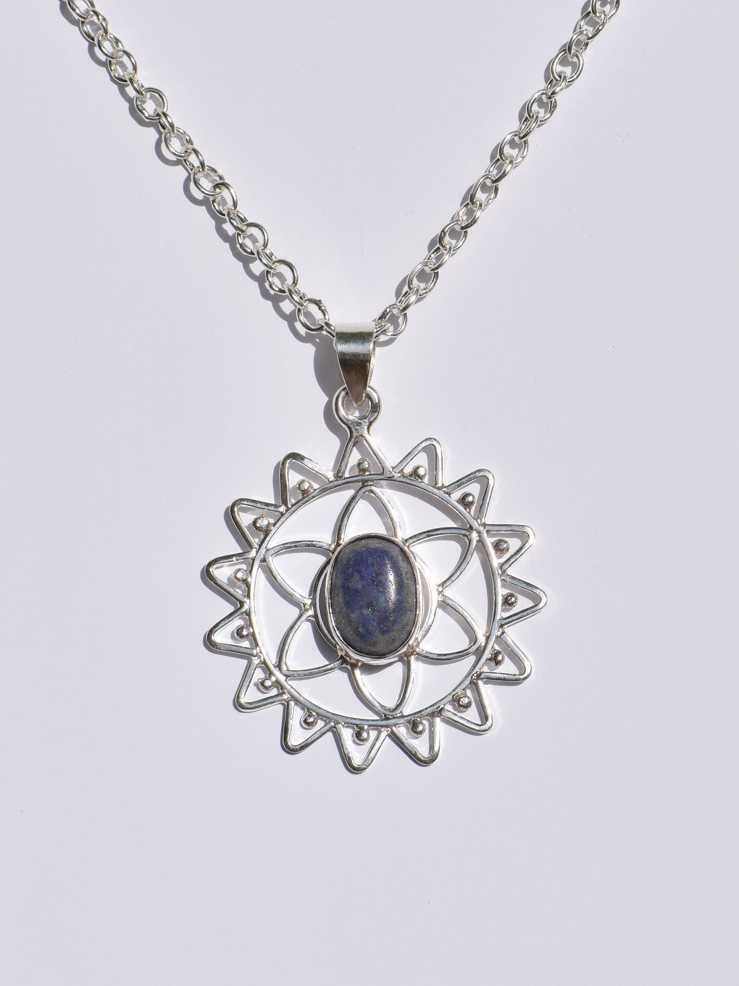 Lapis Lazuli Pendant, Oval Lapis Lazuli, Handmade Necklace, 925 Sterling Silver Pendant, Healing Gemstone, Solitaire Jewelry, Gift For Women