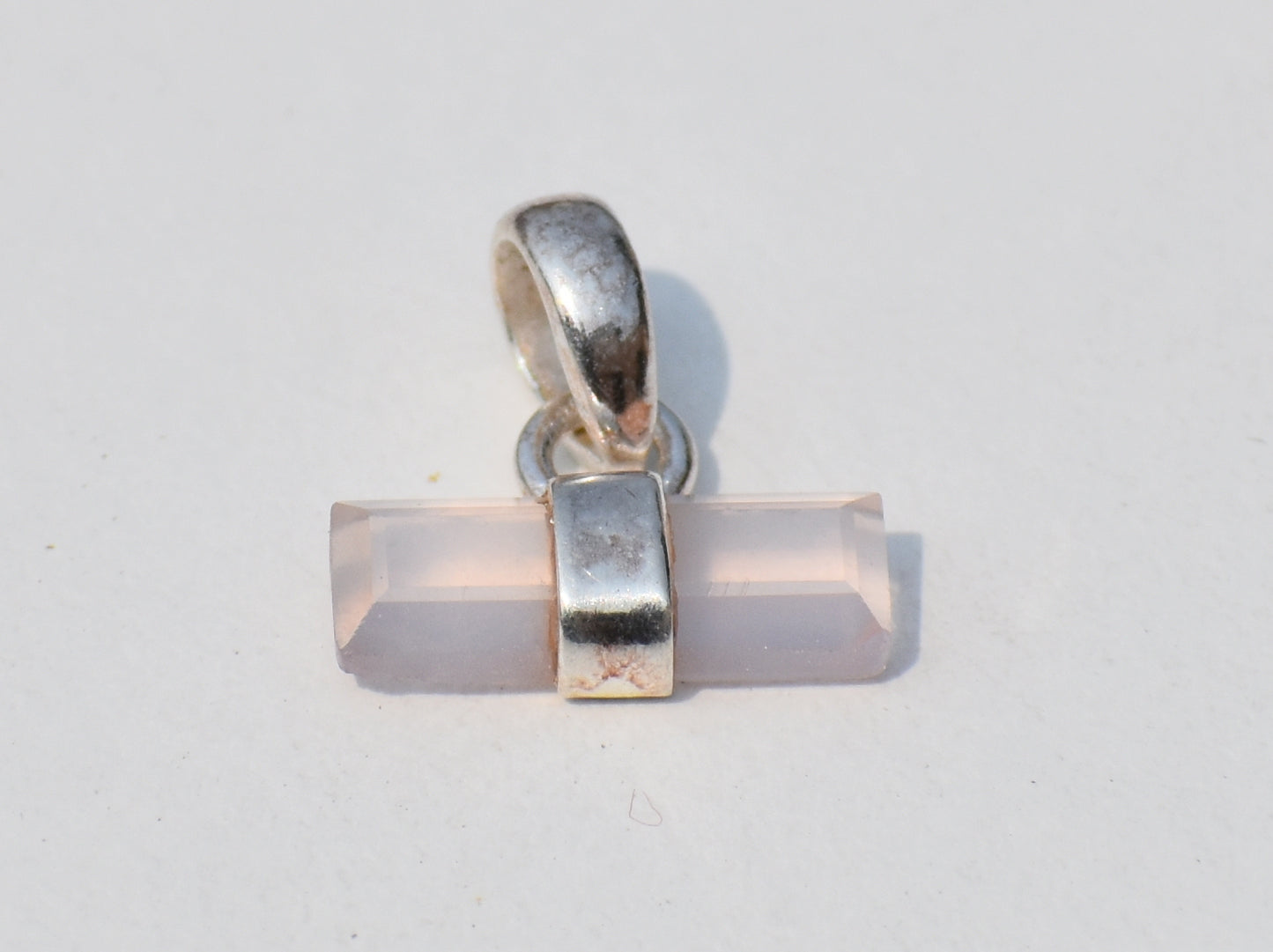 Rose Quartz Pendant, Rose Quartz Necklace, Crystal Necklace, Love Stone Jewelry, Sterling Silver Pendant, Necklace for women, Gift For Her