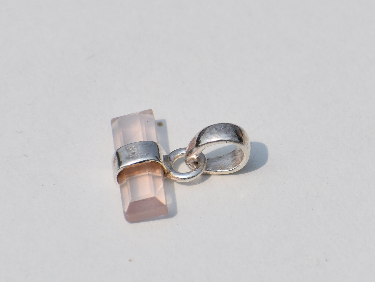 Rose Quartz Pendant, Rose Quartz Necklace, Crystal Necklace, Love Stone Jewelry, Sterling Silver Pendant, Necklace for women, Gift For Her