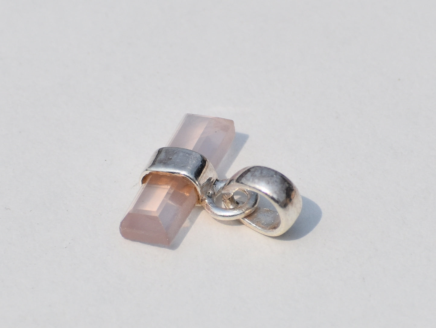 Rose Quartz Pendant, Rose Quartz Necklace, Crystal Necklace, Love Stone Jewelry, Sterling Silver Pendant, Necklace for women, Gift For Her