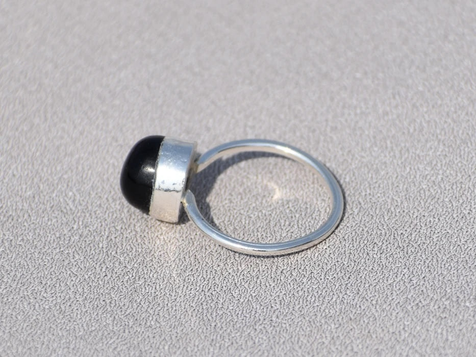Black Onyx Sterling Silver Ring – Handmade Boho Statement Jewelry