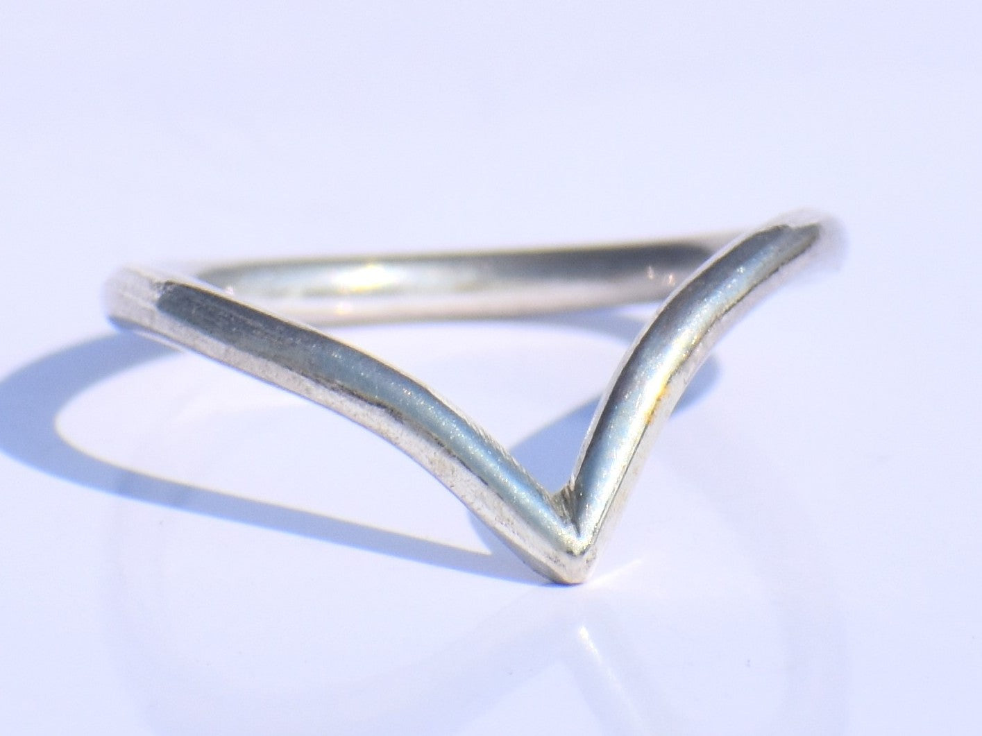 Silver Chevron Ring – Handmade 925 Sterling Silver Stacking Ring